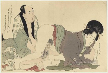 Desnudo Painting - Preludio del deseo Kitagawa Utamaro Sexual
